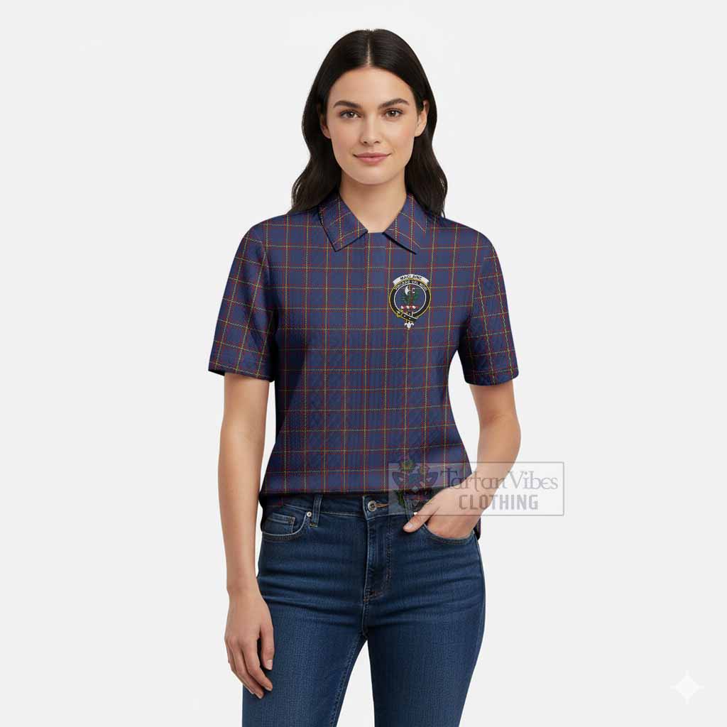 MacLaine (McLaine) Tartan Women’s Polo Sweater Top with Family Crest