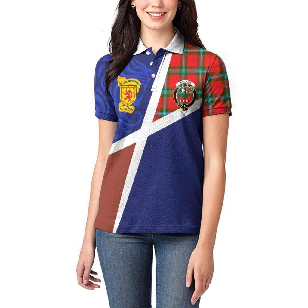 MacLaine (McLaine) The Scottish Football Crest Women Polo Shirt Lion-Tartan Army