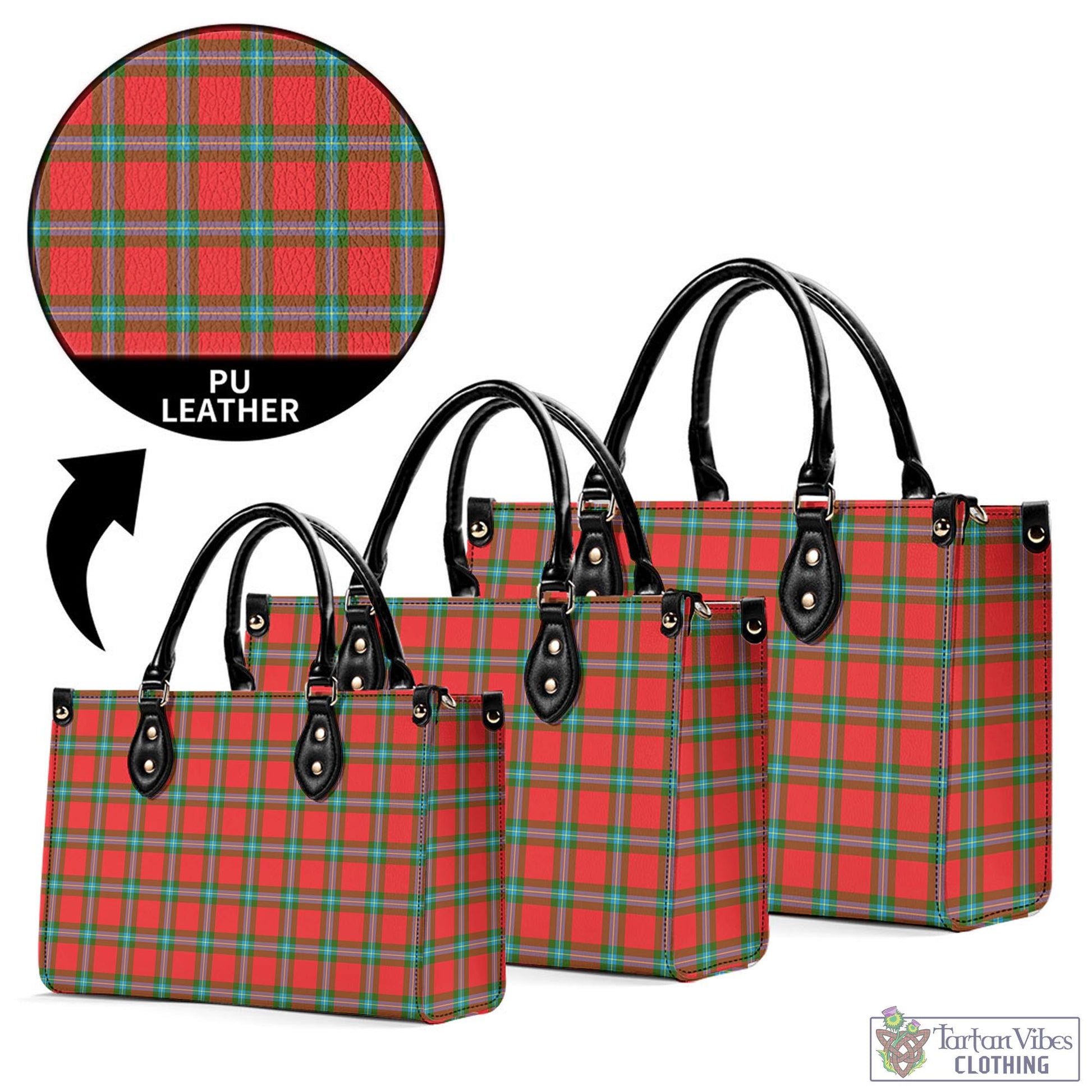 Tartan Vibes Clothing MacLaine of Loch Buie Tartan Luxury Leather Handbags