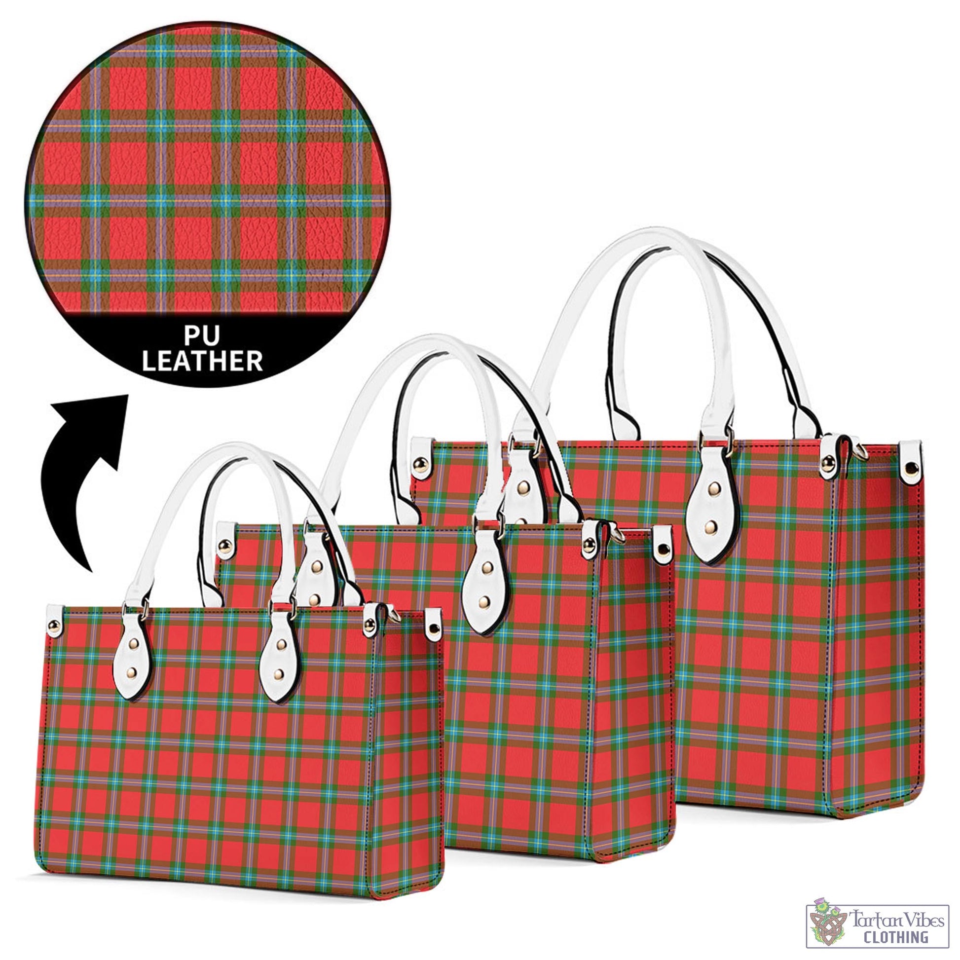 Tartan Vibes Clothing MacLaine of Loch Buie Tartan Luxury Leather Handbags