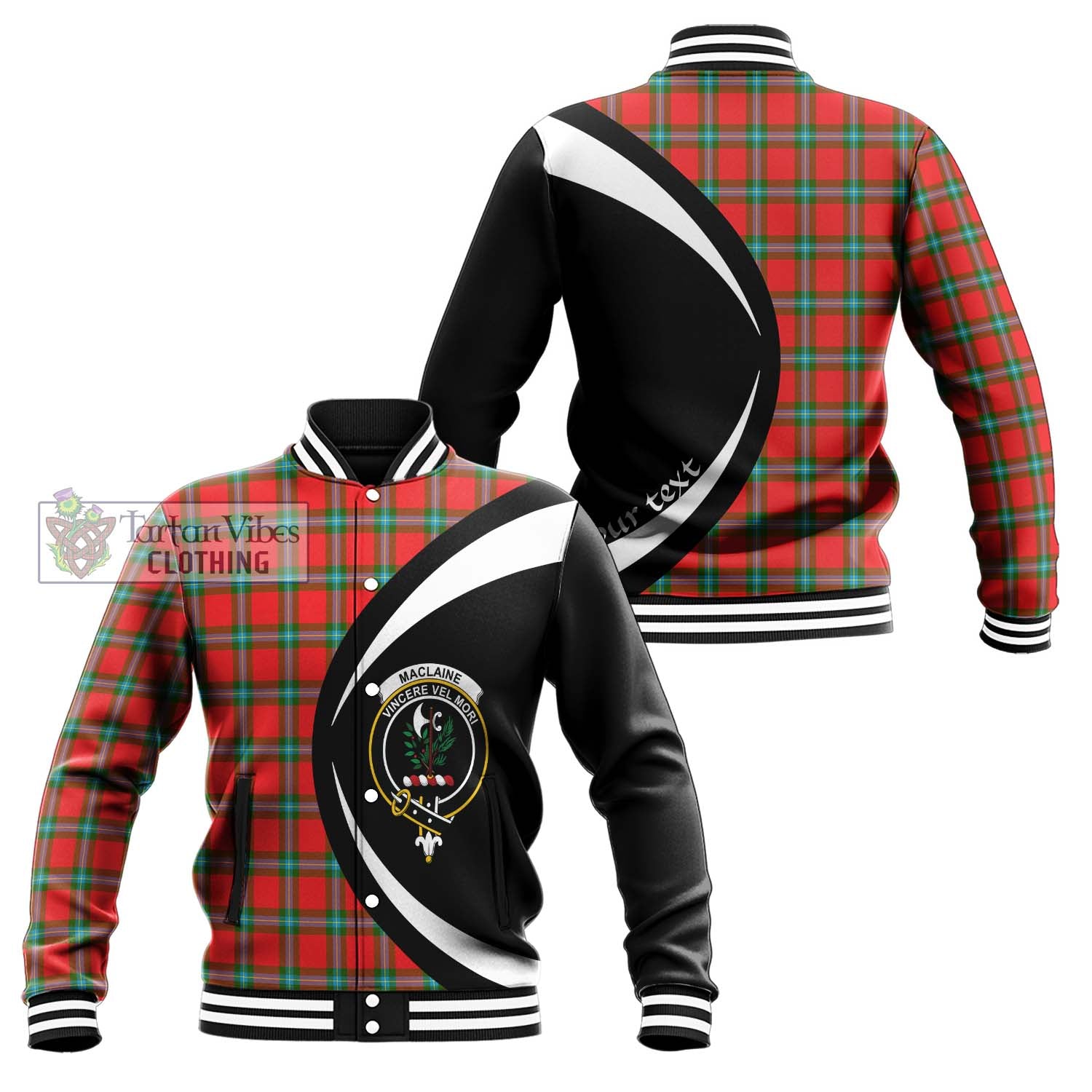 MacLaine (McLaine) Tartan Baseball Jacket with Family Crest Circle Style Unisex - Tartan Vibes Clothing