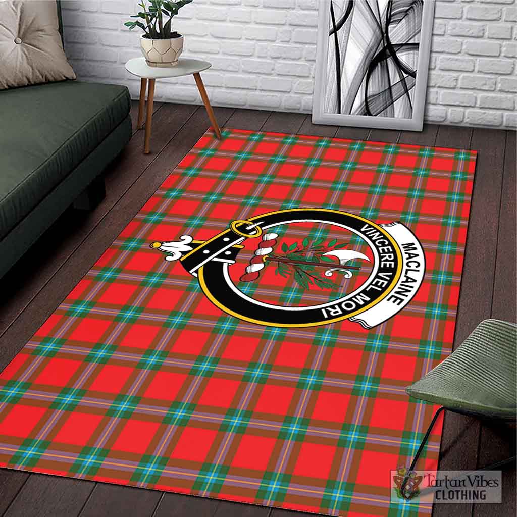 Tartan Vibes Clothing MacLaine of Loch Buie Tartan Area Rug with Family Crest