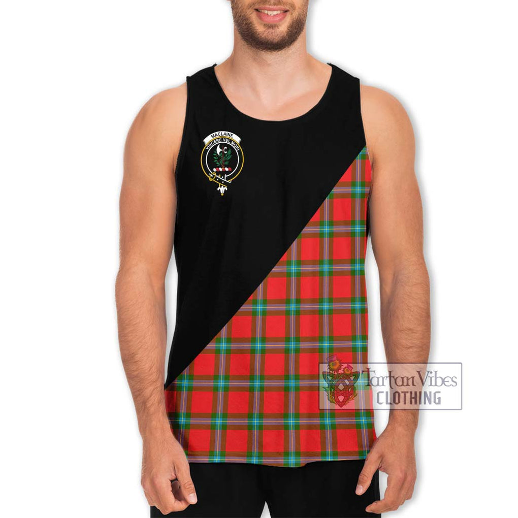 MacLaine (McLaine) Tartan Men's Tank Top with Family Crest and Military Logo Style Men - Tartanvibesclothing Shop