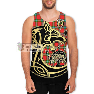 MacLaine (McLaine) Tartan Men's Tank Top with Family Crest Celtic Wolf Style Men - Tartan Vibes Clothing