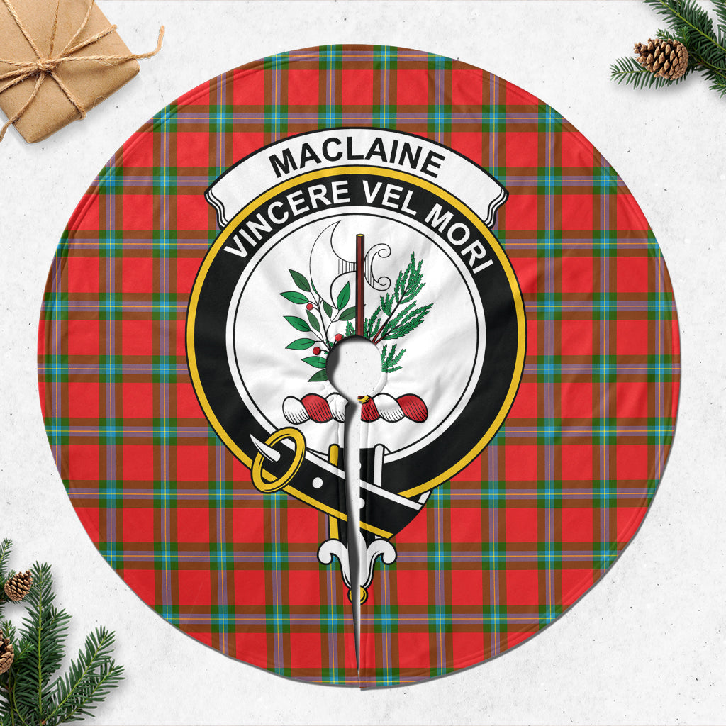 MacLaine of Loch Buie Tartan Christmas Tree Skirt with Family Crest - Tartanvibesclothing