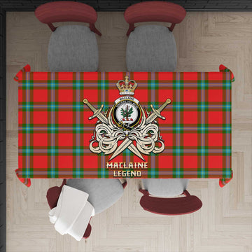 Tartan Vibes Clothing MacLaine of Loch Buie Tartan Tablecloth with Clan Crest and the Golden Sword of Courageous Legacy