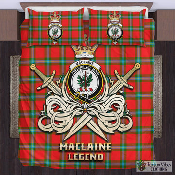 MacLaine (McLaine) Tartan Bedding Set with Clan Crest and the Golden Sword of Courageous Legacy
