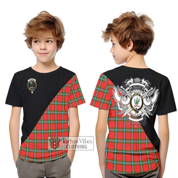 MacLaine (McLaine) Tartan Kid T-Shirt with Family Crest and Military Logo Style Youth XL Size14 - Tartanvibesclothing Shop