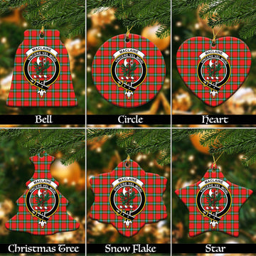 MacLaine (McLaine) Tartan Christmas Ceramic Ornaments with Family Crest
