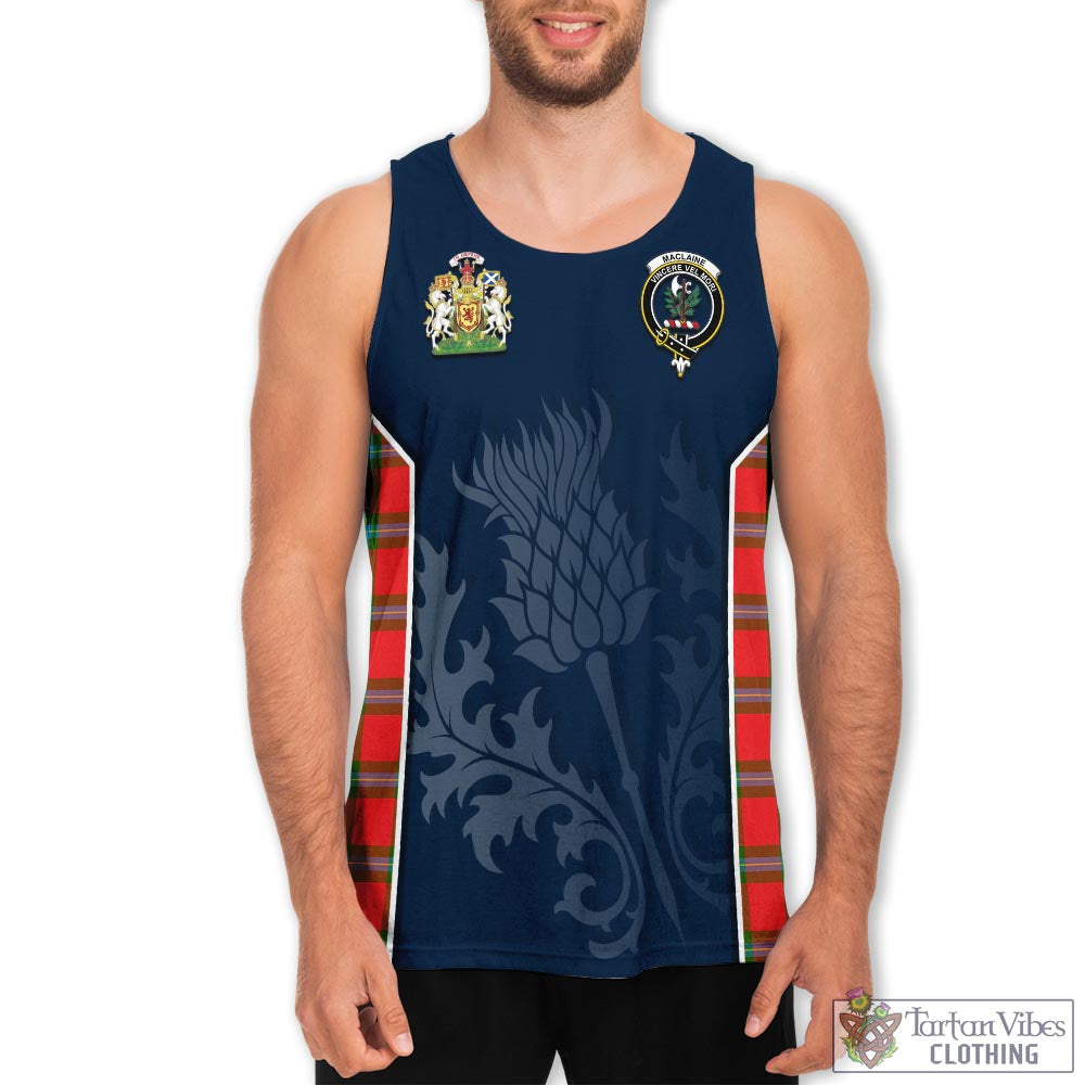 Tartan Vibes Clothing MacLaine of Loch Buie Tartan Men's Tanks Top with Family Crest and Scottish Thistle Vibes Sport Style