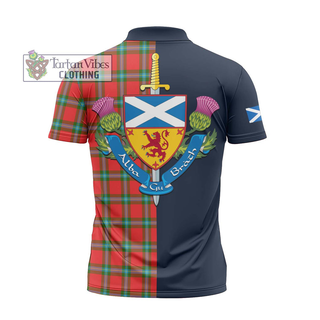 Tartan Vibes Clothing MacLaine of Loch Buie Tartan Zipper Polo Shirt with Scottish Lion Royal Arm Half Style