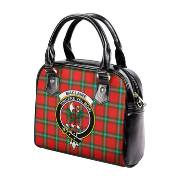 MacLaine (McLaine) Tartan Shoulder Handbags with Family Crest