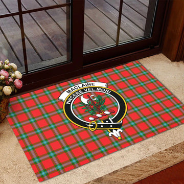 MacLaine (McLaine) Tartan Rubber Doormat with Family Crest