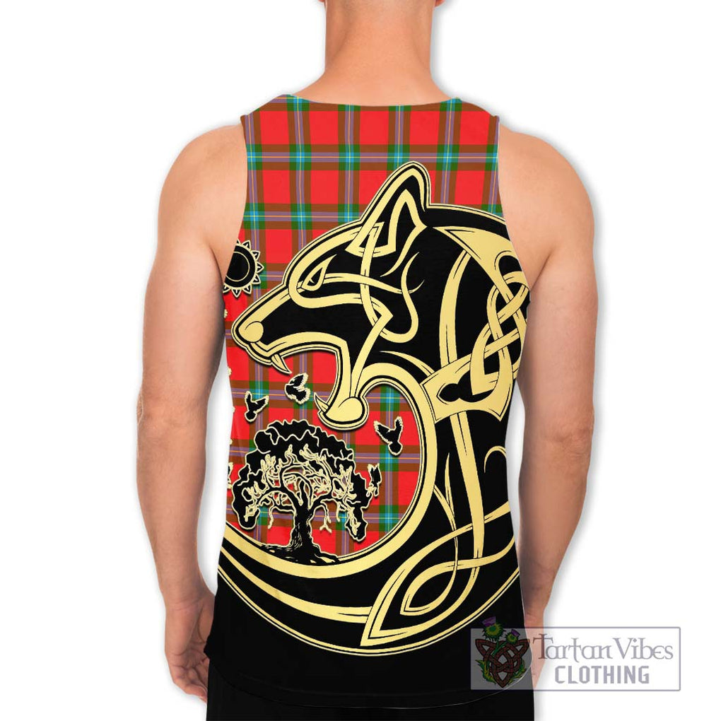 MacLaine (McLaine) Tartan Men's Tank Top with Family Crest Celtic Wolf Style - Tartan Vibes Clothing