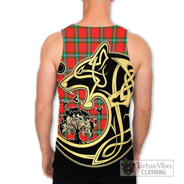 MacLaine (McLaine) Tartan Men's Tank Top with Family Crest Celtic Wolf Style - Tartan Vibes Clothing