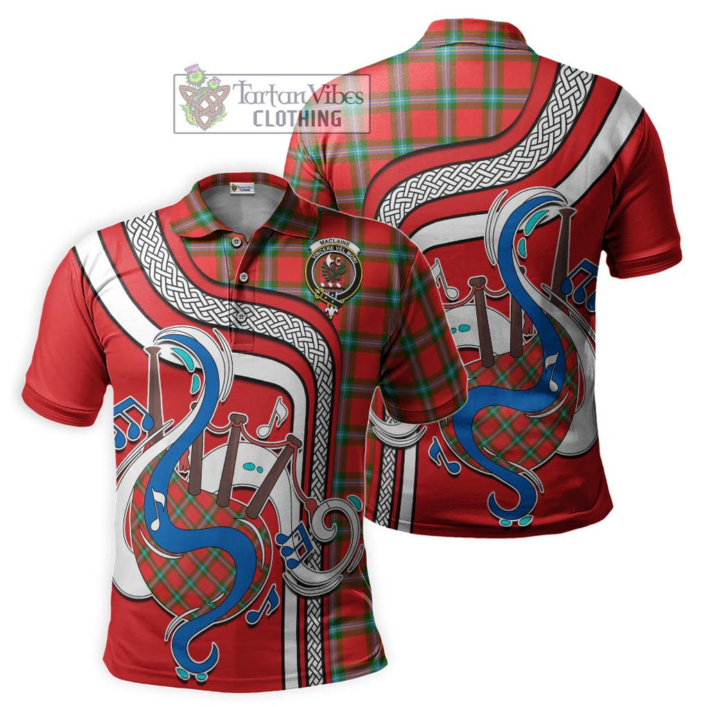 Tartan Vibes Clothing MacLaine of Loch Buie Tartan Polo Shirt with Epic Bagpipe Style