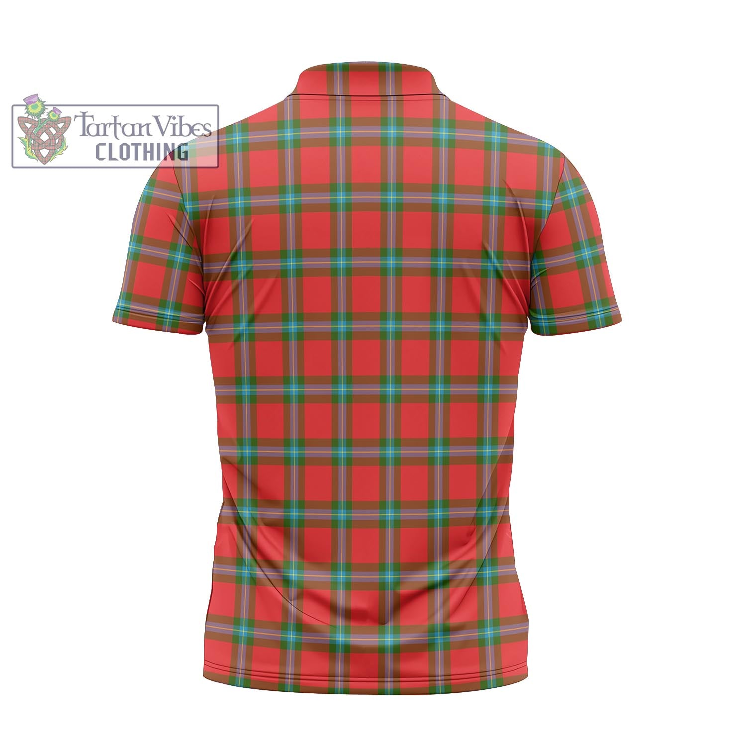 Tartan Vibes Clothing MacLaine of Loch Buie Tartan Zipper Polo Shirt with Family Crest