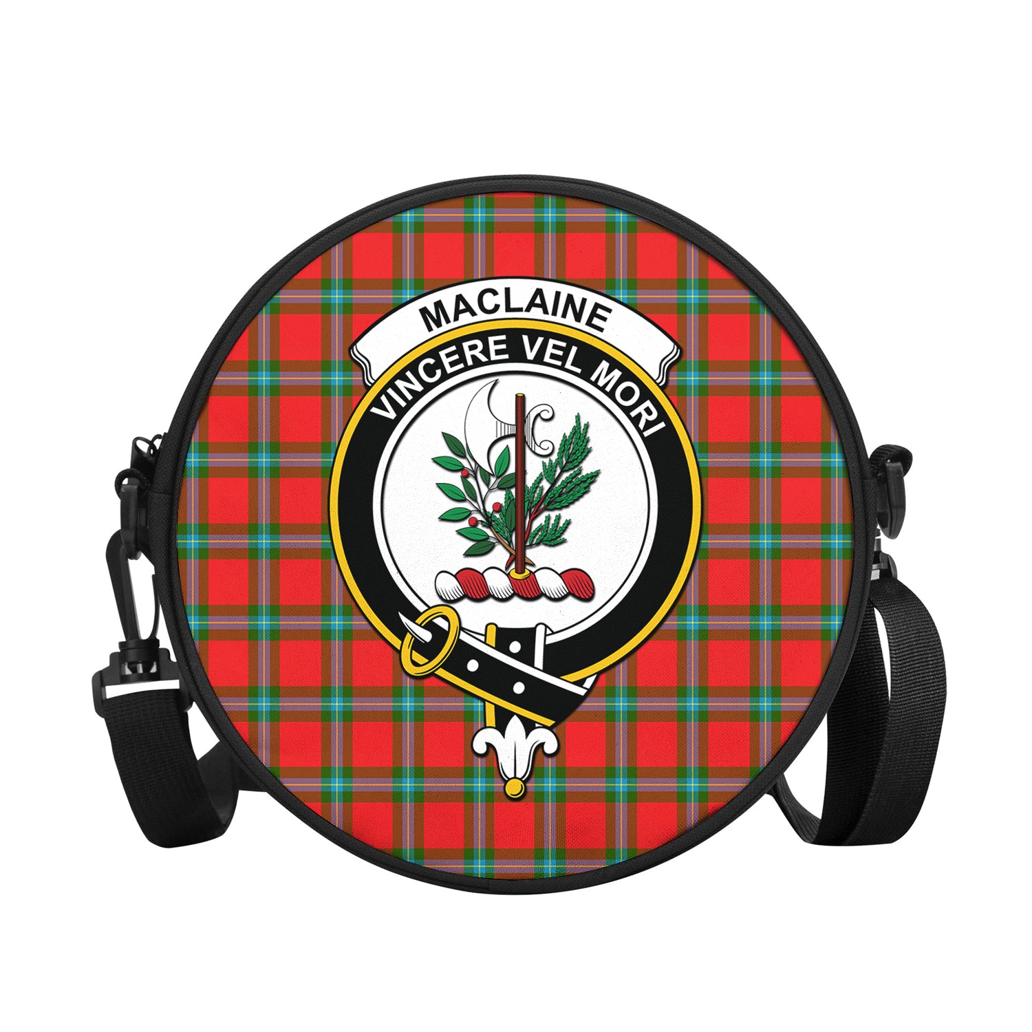 maclaine-of-loch-buie-tartan-round-satchel-bags-with-family-crest