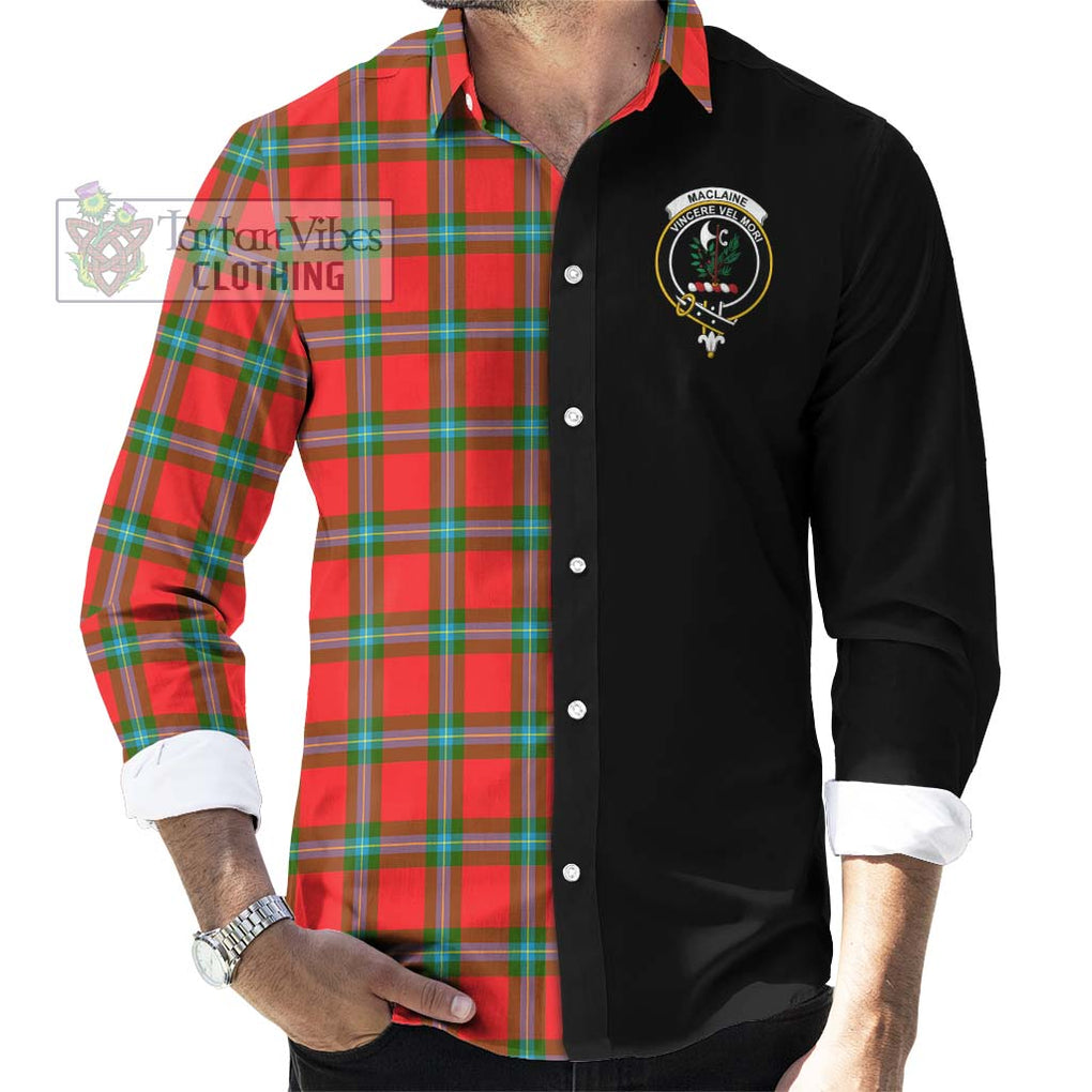 MacLaine (McLaine) Tartan Long Sleeve Button Shirt with Family Crest and Half Of Me Style - Tartanvibesclothing Shop