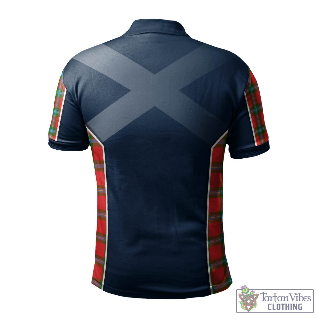 Tartan Vibes Clothing MacLaine of Loch Buie Tartan Men's Polo Shirt with Family Crest and Scottish Thistle Vibes Sport Style