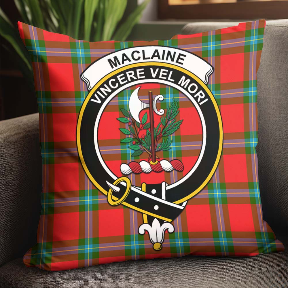 MacLaine of Loch Buie Tartan Pillow Cover with Family Crest - Tartanvibesclothing