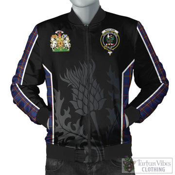 MacLaine of Lochbuie Tartan Bomber Jacket with Family Crest and Scottish Thistle Vibes Sport Style