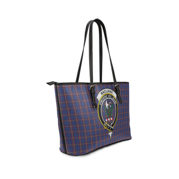 MacLaine of Lochbuie Tartan Leather Tote Bag with Family Crest