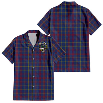 MacLaine of Lochbuie Tartan Short Sleeve Button Down Shirt with Family Crest