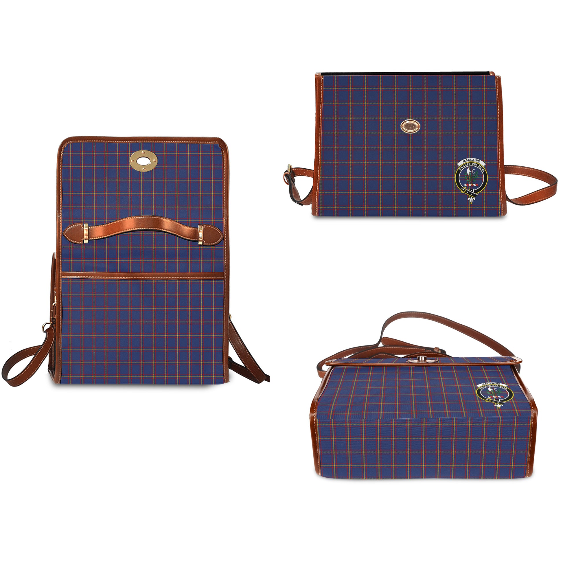 maclaine-of-lochbuie-tartan-leather-strap-waterproof-canvas-bag-with-family-crest