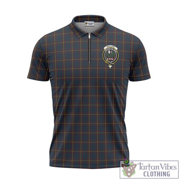 MacLaine of Lochbuie Hunting Tartan Zipper Polo Shirt with Family Crest