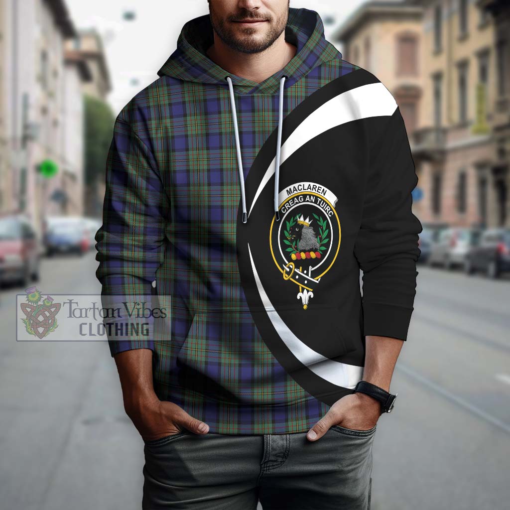 MacLaren (McLaren) Tartan Hoodie with Family Crest Circle Style Zip Hoodie - Tartan Vibes Clothing