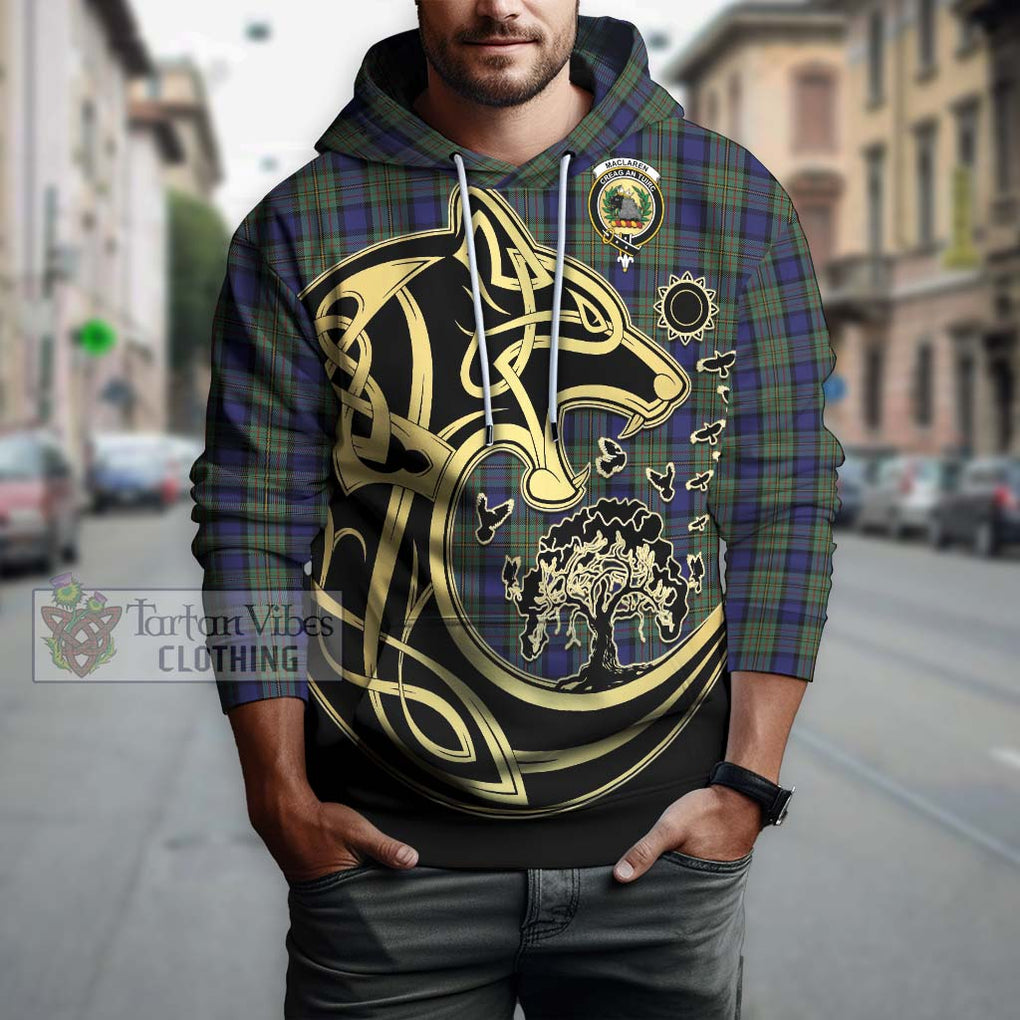 MacLaren (McLaren) Tartan Hoodie with Family Crest Celtic Wolf Style Zip Hoodie - Tartan Vibes Clothing