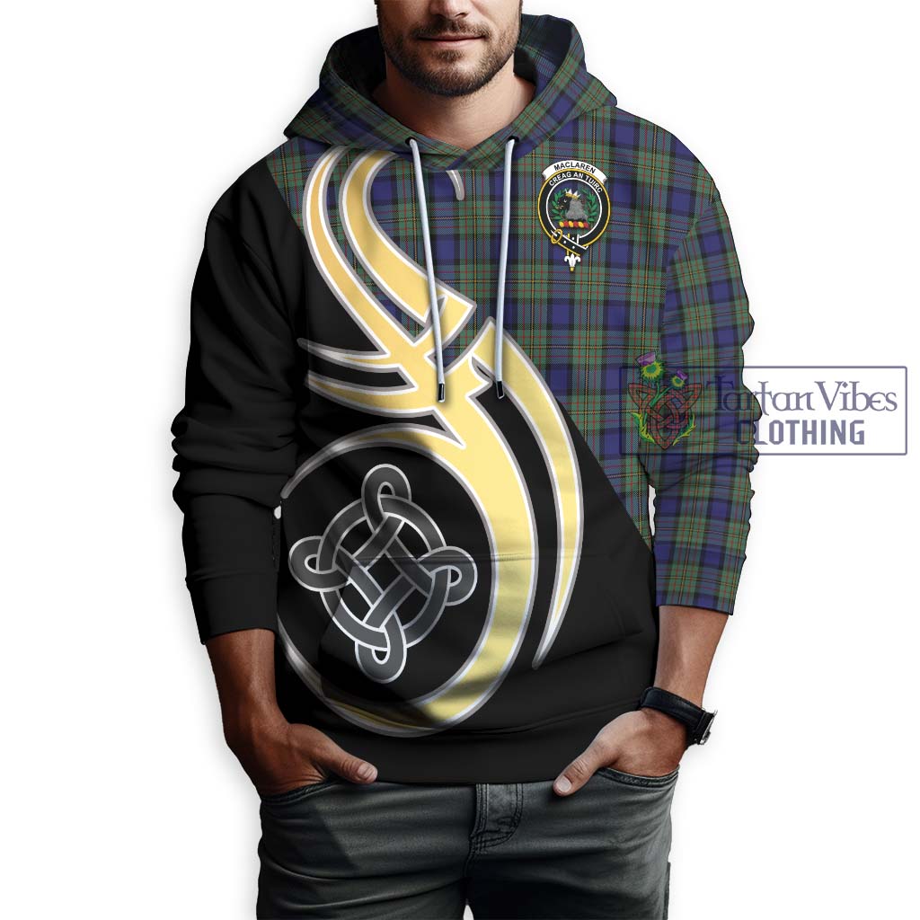 MacLaren (McLaren) Tartan Hoodie with Family Crest and Celtic Symbol Style Zip Hoodie - Tartan Vibes Clothing