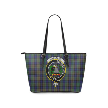 MacLaren (McLaren) Tartan Leather Tote Bag with Family Crest
