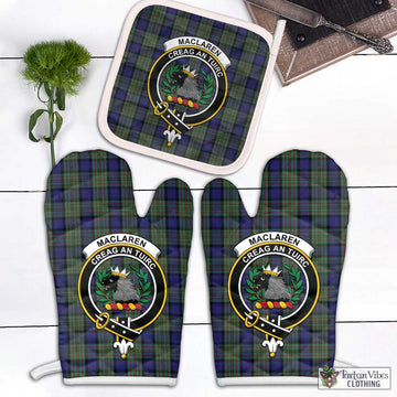 MacLaren (McLaren) Tartan Combo Oven Mitt & Pot-Holder with Family Crest Combo 1 Oven Mitt & 1 Pot-Holder White - Tartan Vibes Clothing