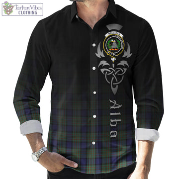 Tartan Vibes Clothing MacLaren Tartan Long Sleeve Button Up Featuring Alba Gu Brath Family Crest Celtic Inspired