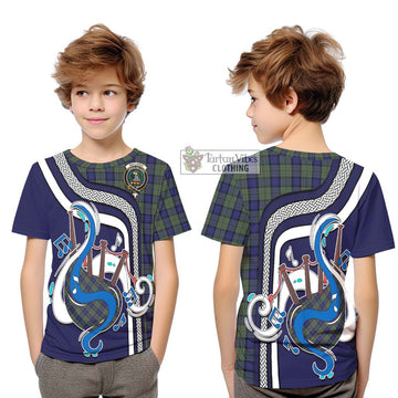 Tartan Vibes Clothing MacLaren Tartan Kid T-Shirt with Epic Bagpipe Style