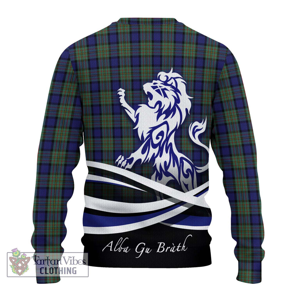 MacLaren (McLaren) Tartan Knitted Sweater with Alba Gu Brath Regal Lion Emblem - Tartanvibesclothing Shop