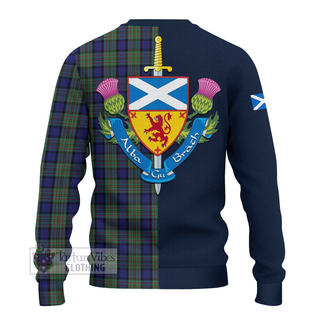 Tartan Vibes Clothing MacLaren Tartan Knitted Sweater with Scottish Lion Royal Arm Half Style