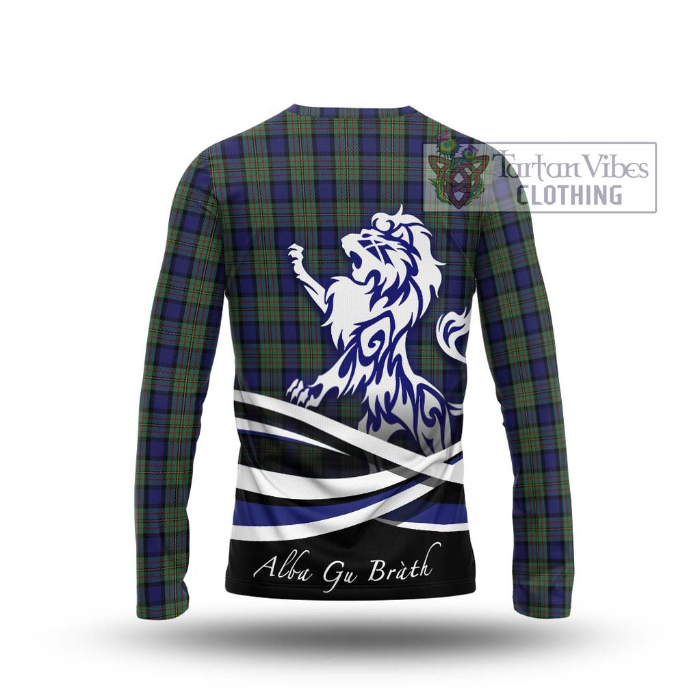 MacLaren (McLaren) Tartan Long Sleeve T-Shirt with Alba Gu Brath Regal Lion Emblem - Tartanvibesclothing Shop