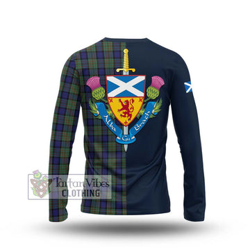 MacLaren (McLaren) Tartan Long Sleeve T-Shirt Alba with Scottish Lion Royal Arm Half Style