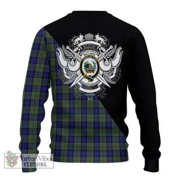 MacLaren (McLaren) Tartan Knitted Sweater with Family Crest and Military Logo Style - Tartanvibesclothing Shop