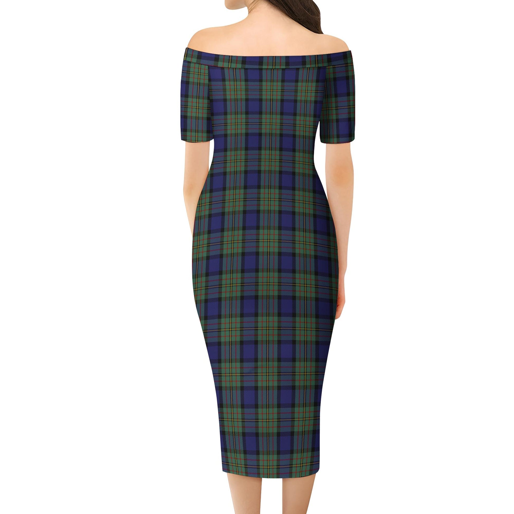 MacLaren Tartan Off Shoulder Lady Dress - Tartanvibesclothing