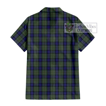 MacLaren (McLaren) Tartan Short Sleeve Button Shirt with Family Crest DNA In Me Style - Tartanvibesclothing Shop