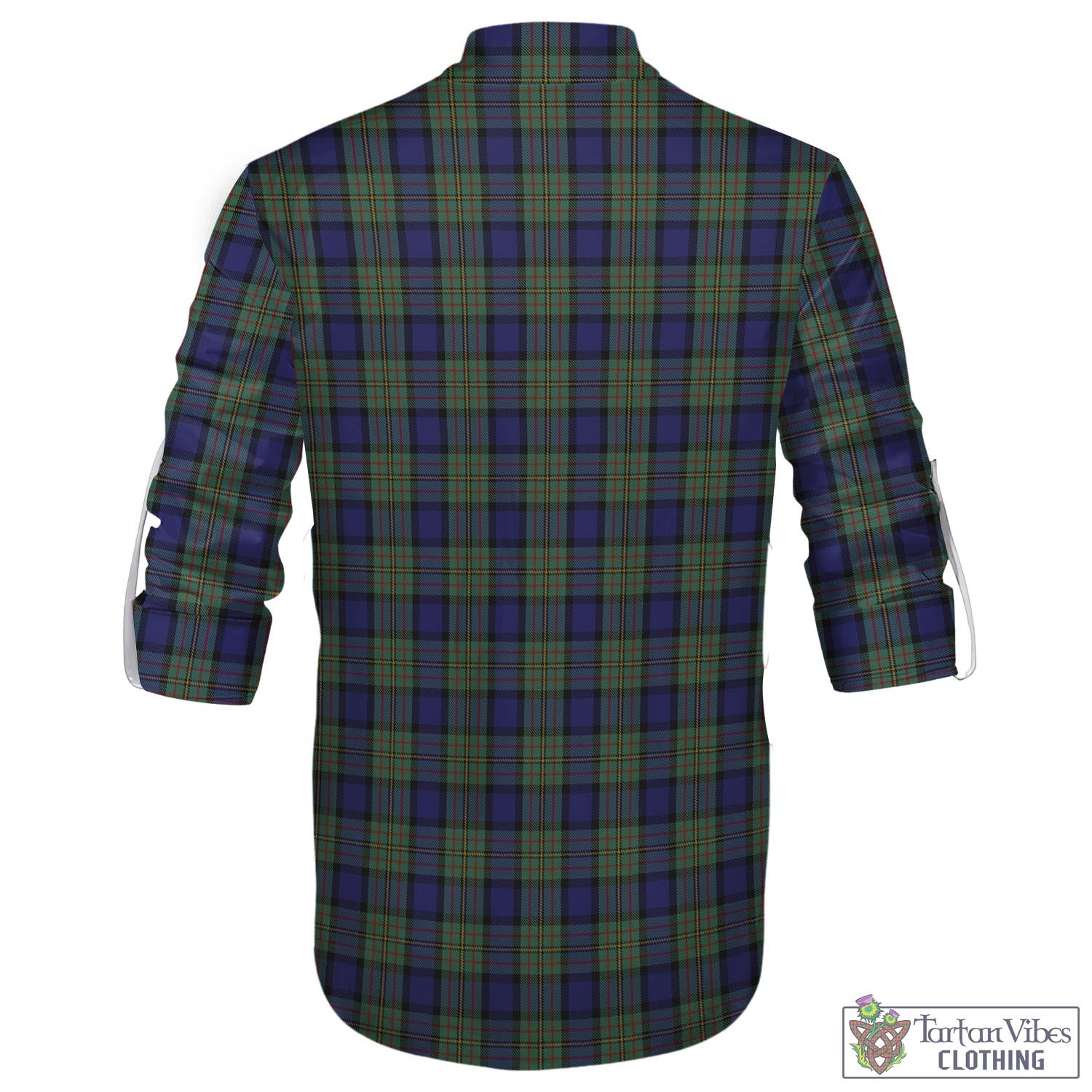 Tartan Vibes Clothing MacLaren Tartan Men's Scottish Traditional Jacobite Ghillie Kilt Shirt with Family Crest