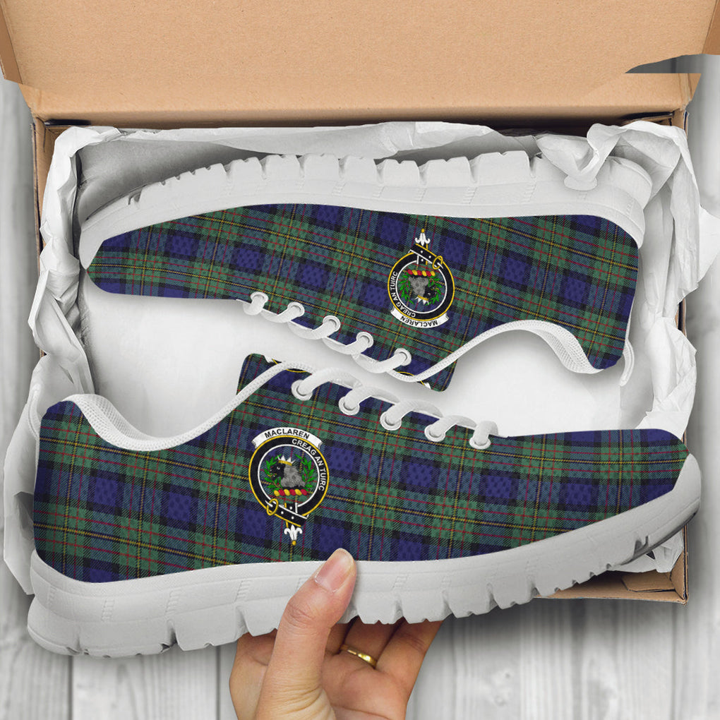 MacLaren (McLaren) Tartan Sneakers with Family Crest - Tartan Vibes Clothing