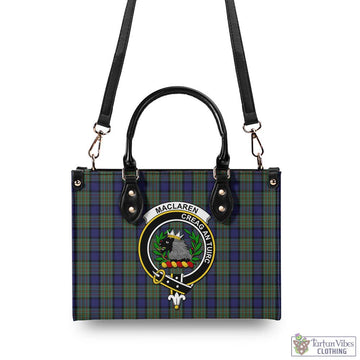 Tartan Vibes Clothing MacLaren Tartan Luxury Leather Handbags with Family Crest