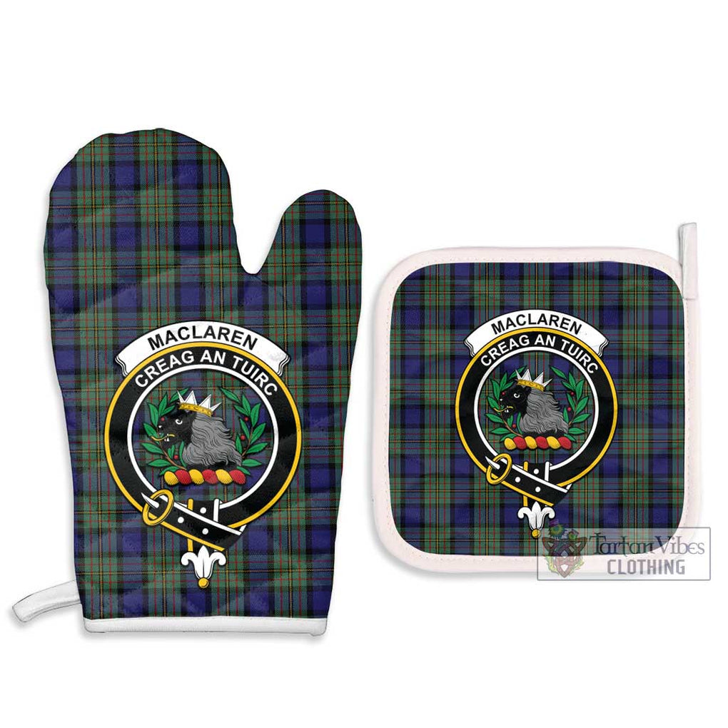 MacLaren (McLaren) Tartan Combo Oven Mitt & Pot-Holder with Family Crest Combo 1 Oven Mitt & 2 Pot-Holder White - Tartan Vibes Clothing