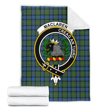 MacLaren Ancient Tartan Blanket with Family Crest