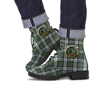 MacLaren Dress Tartan Leather Boots with Family Crest